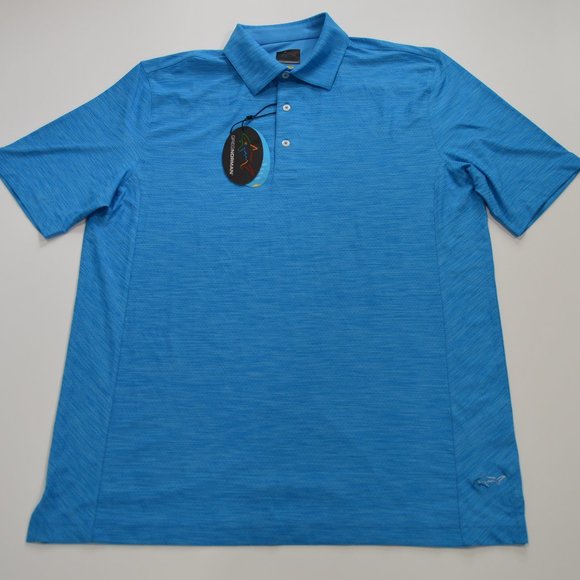Greg Norman Play Dry® Heather Solid Polo Color Atlantic Blue Heather Size M(New) - Picture 2 of 8